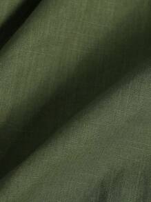 Genlund Áo thun nam tay ngắn cài nút phía trước họa tiết tối giản thường ngày, áo sơ mi nam mùa hè, áo sơ mi đi biển cho nam - màu xanh lá - Xem 5