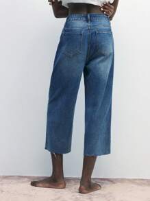 Maija Jeans en denim bleu taille basse ajustés 3/4 pour femmes
