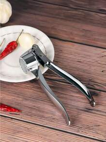 多功能锌合金不锈钢手动拉蒜器 - 銀色 - 查看 5