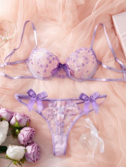 Emotional Backless Bow Lingerie Set view 5