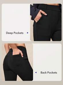 OutZeal Pantaloni a vita alta a zampa da donna con modello morbido, pantaloni da indossare tutto il giorno
