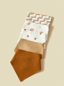 5pcs/Pack Baby Bibs, Soft Breathable Absorbent Triangle Burp Cloths, Unisex