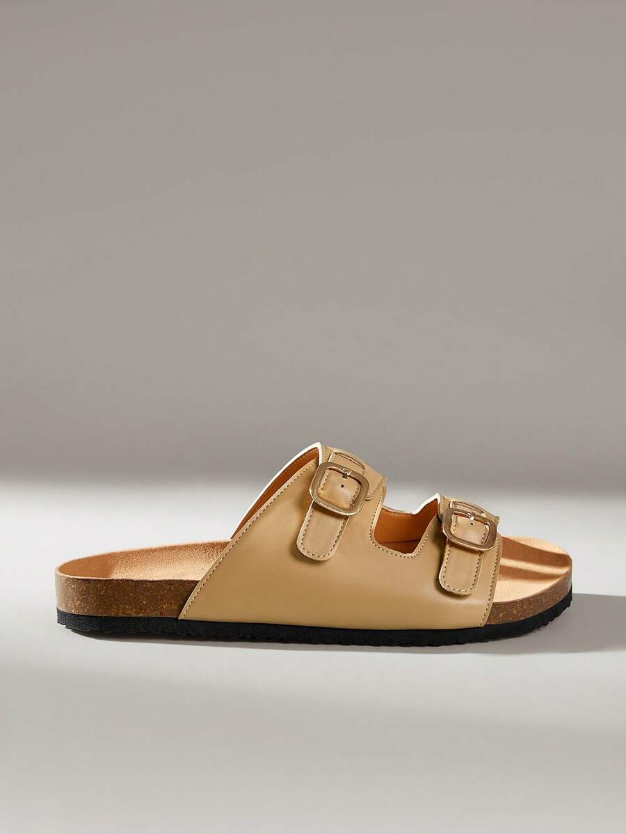 Solecia Sandalias planas cómodas con dedo del pie abierto y tiras de amarre para mujer, de color marrón, para uso casual de verano en resort