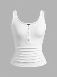 Slaydiva Multipack Black + White Casual And Versatile CA Scalloped Top, Deep U-Neck And Racerback Basic Women's Tank Top