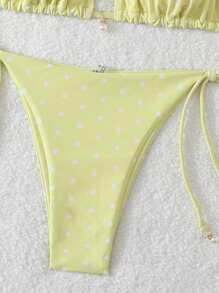 Swim Mod Springbreak 随机印花女士泳衣套装 - 黃色 - 查看 5