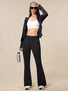 OutZeal Pantaloni a vita alta a zampa da donna con modello morbido, pantaloni da indossare tutto il giorno