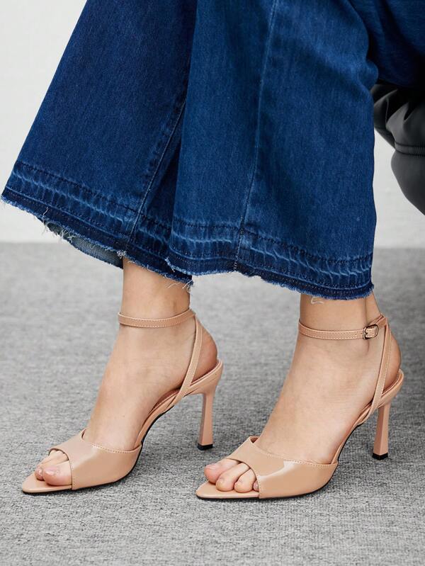 CUCCOO BIZCHIC Sandalias de tacón alto elegantes y minimalistas de moda para mujer