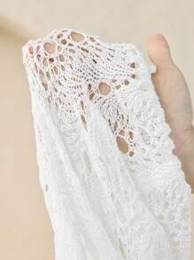 Ontre New 2025 Music Festival, Concert, Country Music Festival, Women's Music Event Dress, Vacation Style Apricot Halter Crochet Dress, Women's Cover-Up, Beachwear, Backless Spring/Summer Attire ,Country Concert Outfit - Apricot - View 7