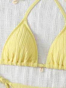 Swim Mod 女士沙滩夏季泳衣套装 - 黃色 - 查看 4