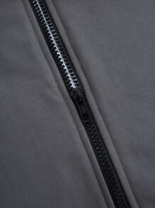 Chaqueta casual con cremallera, cuello alto, forro de felpa y bolsillos para niños/niños preadolescentes
