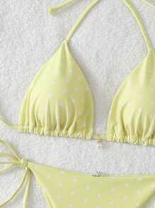 Swim Mod Springbreak 随机印花女士泳衣套装 - 黃色 - 查看 4