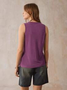 SHEIN LUNE Women'S Sleeveless Basic Tank Top - Purple - View 4