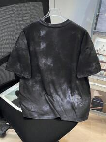 SHEIN Camiseta de punto de manga corta holgada con estampado de letras de , cuello redondo, versátil y cómoda, adecuada para ir al colegio, tiempo libre diario, vacaciones, deportes, primavera y verano, para niños preadolescentes