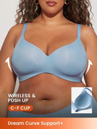 LUVLETTE Plus Blue 舒适必备无线聚拢T恤基本款文胸