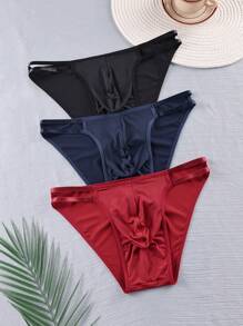 SHEIN Set de 3 slips calados de unicolor para hombre