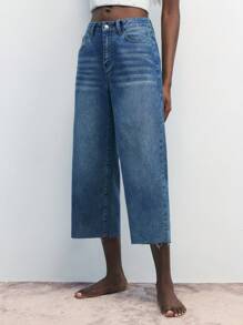 Maija Jeans en denim bleu taille basse ajustés 3/4 pour femmes