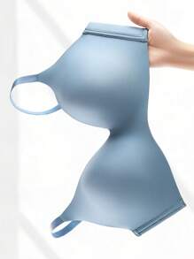 LUVLETTE Blue Wireless Comfortable Must-Haves Push Up T-Shirt Basic Bra