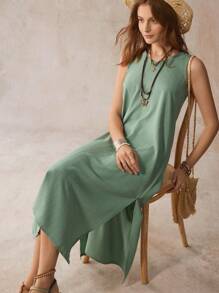 EMERY ROSE Spring/Summer Holiday Apricot Lace Women's Long Dress - Mint Green - View 4