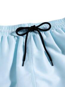 Surfspeed Men's Coconut Tree Printed Beach Casual Shorts - Blue - View 4