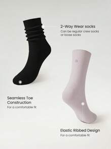 GLOWMODE 3 Pairs Just Relax Ribbed Tube Socks Gym - Multicolor - View 4