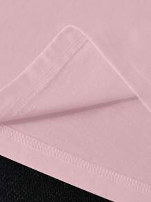 INAWLY Solva Áo thun cổ tròn tay ngắn họa tiết chữ và hình người cỡ lớn cho nữ - Hồng - Xem 6