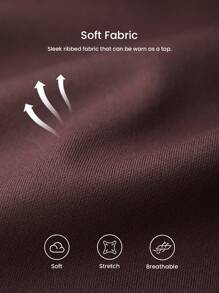 LUVLETTE Square-Neck Built-In Bra Basic SizeFreedom Shapewear LingerieAsOuterwear Tank Crop Top Comfortabel Must-Haves Bra-Free Cami - Chocolate Brown - View 10