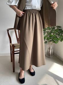 FRIFUL 女士两件套马甲和裙子（腰带系带），纯色 - 卡其色 - 查看 8