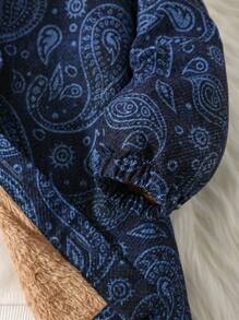 1pc Young Boys' Casual, Comfortable, Fashionable, Simple Yet Practical, Denim Effect, Thick And Warm Jacket With Thermal Lined , Suitable For Everyday Wear, School, Travel, Sports, Suitable For Autumn And Winter Season - Royal Blue - View 8