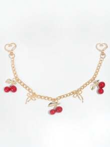 ROMWE Kawaii 1 chiếc dây chuyền hình quả anh đào đỏ dễ thương, thích hợp để trang trí mặt dây chuyền cho túi vuông nhỏ - Nhiều màu - Xem 6