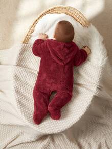 Cozy Pixies Newborn Baby Boys' Cartoon Bear Ear Hoodie Thick Long Sleeve Jumpsuit