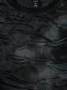 ROMWE MEN Grunge Punk Men's Grunge Distressed Frayed T-Shirt And Shorts Set - Multicolor - View 4