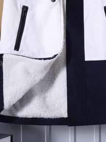 SHEIN Chàng trai trẻ Đồ họa Chữ cái Khối màu Nhiệt Áo trùm đầu - Nhiều màu - Xem 5