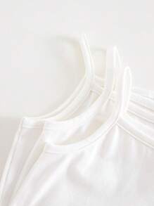 SHEIN Set de 3 piezas de peleles de punto suaves de un solo color para bebé niña