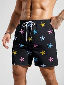 Surfspeed Men's Simple Fashion Beach Shorts, Suitable For Summer Man Swim Trunks - Black - View 4