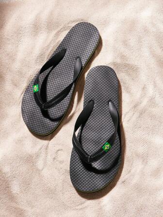 Color-Block Printed Flat Beach Slippers For Indoor & Outdoor Wear Beach Thong Sandals, Slip-On Style, Lightweight & Comfortable, Non-Slip Suitable For Outdoor Walking, Street Fashion, Versatile Flat Slippers Indoor & Outdoor Wear Flip Flops Vacation Season Tropical Escape Solid Colors