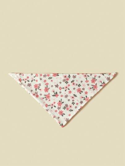 4pcs/Pack Ditsy Floral Allover Print Soft Cotton Absorbent Bandana Scarf, Suitable For All Seasons