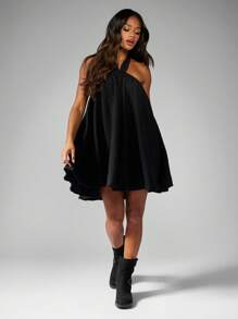 MISSGUIDED 露背迷你连衣裙 派对 夏季摆裙 宽松飘逸薄纱连衣裙 晚宴 婚礼 宾客 海滩 度假 服饰