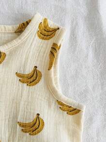 Vintaside Kids Baby Boy Banana Print Casual Tank Top And Shorts Set