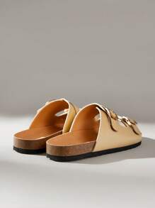 Solecia Sandalias planas cómodas con dedo del pie abierto y tiras de amarre para mujer, de color marrón, para uso casual de verano en resort