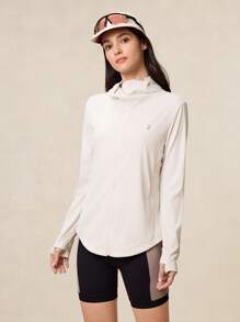 OutZeal SunProof UPF50+ 女款凉爽防晒连帽夹克，带可拆卸帽檐 - 白色 - 查看 9