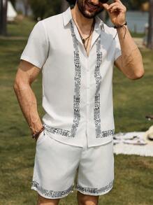 Manfinity RSRT 男士两件套短袖T恤和短裤，适合夏季的时尚