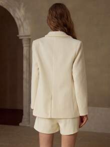 MOTF PREMIUM STRUCTURED SINGLE BUTTON BLAZER - Apricot - View 2