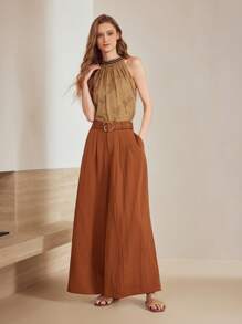 MOTF PREMIUM SQUARE TOE STUDDED FLAT SANDALS - Champagne - View 10