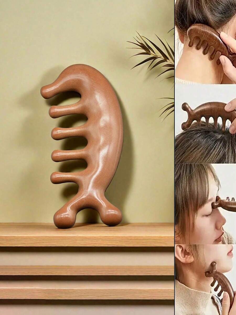 1 件经络按摩梳，海豚头设计按摩梳，五齿梳，适用于经络按摩，缓解压力，缓解情绪，身体护理，适用于旅行、户外、运动、办公室、学校、装饰品、礼品、发饰、返校用品