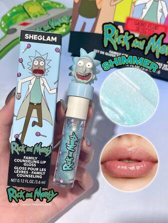 Rick and Morty X SHEGLAM Family Counseling Lip Gloss-Rick Moisturizing Shimmer Blue High Shine Liquid Lipstick Vegano Senza Profumo Non Appiccicoso Instant Volumizing Lip Glaze Adatto A Persone Con Labbra Secche Trucco Per Labbra Rossetto Marchio Bellezza Trucco Cosmetico Per Donne Ragazze Perfetto Per Inverno Ideale Per Y2K Elegante Moda Adatto Per Compleanno Natale Regalo Festa Pronto Migliore Colore