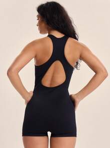 Musera Sport Women Sports Jumpsuits Workout Seamless Running Gym Daily Gym Fitness - Black - View 4