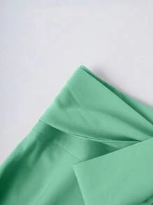 Franclia Chân váy Maxi nhún eo trơn màu dành cho nữ, thanh lịch - Màu xanh Bạc hà - Xem 7