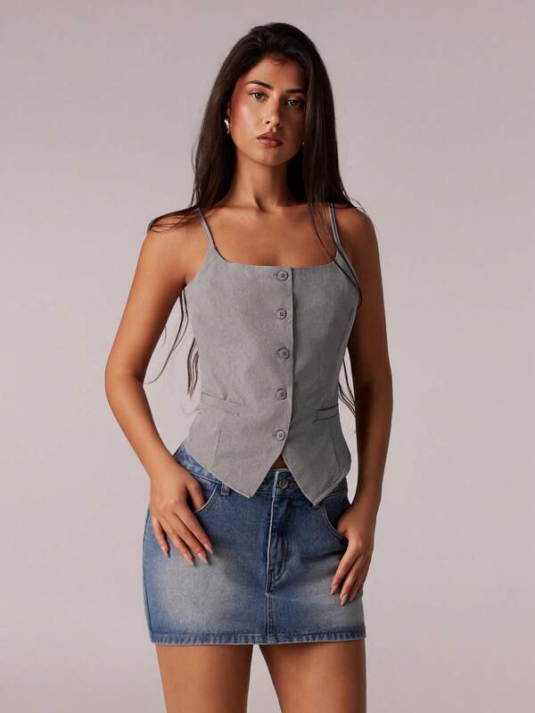 SHEIN Forever 21 Frühlings- & Sommer-Damen-Outfit für Valentinstag/Lässig/Vintage/Festival/Country-Konzert/Brunch/Homecoming/Ostern/Gast/Teegesellschaft/Basic/Konzert/Abschlussball/Hochzeit/Rave-Festival/Formell/Western/Cocktail/Club/Frühling/Geburtstag/Süß/Elegant/Ausgehen/Urlaub/Büro/Flughafen/2000er-Jahre-Stil/Streetwear/Top