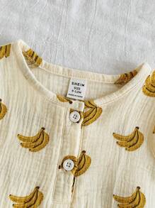 Vintaside Kids Baby Boy Banana Print Casual Tank Top And Shorts Set