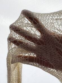 SHEIN EZwear Jersey de cuello de barco de manga larga sexy con unicolor y efecto desgastado para mujer